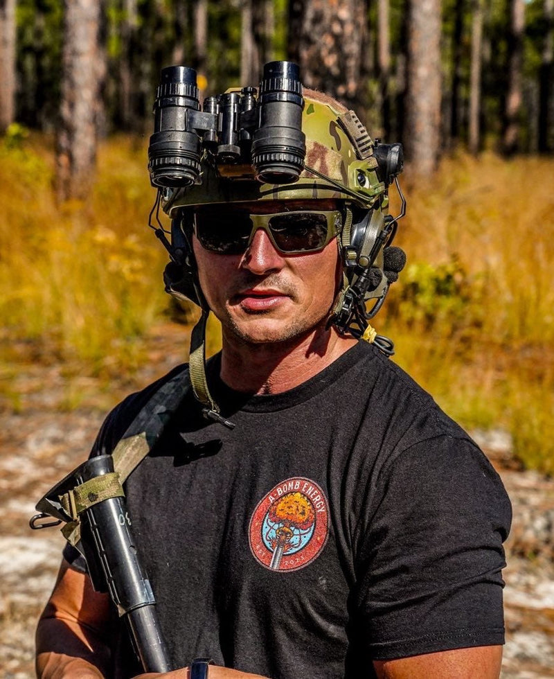 Brandon Grazier, founder of A-Bomb Energy, in the field