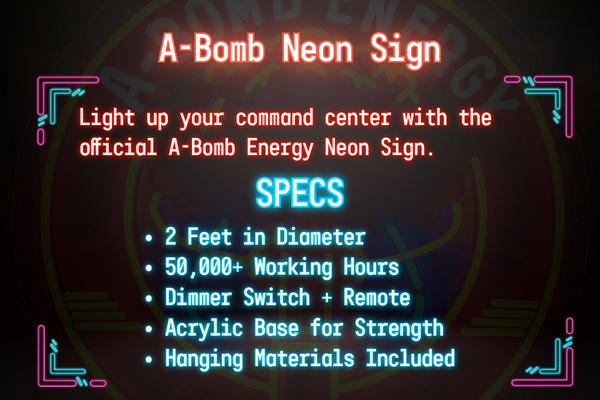 A-Bomb Energy ‘Command Glow’ Neon Sign – 2ft LED Logo